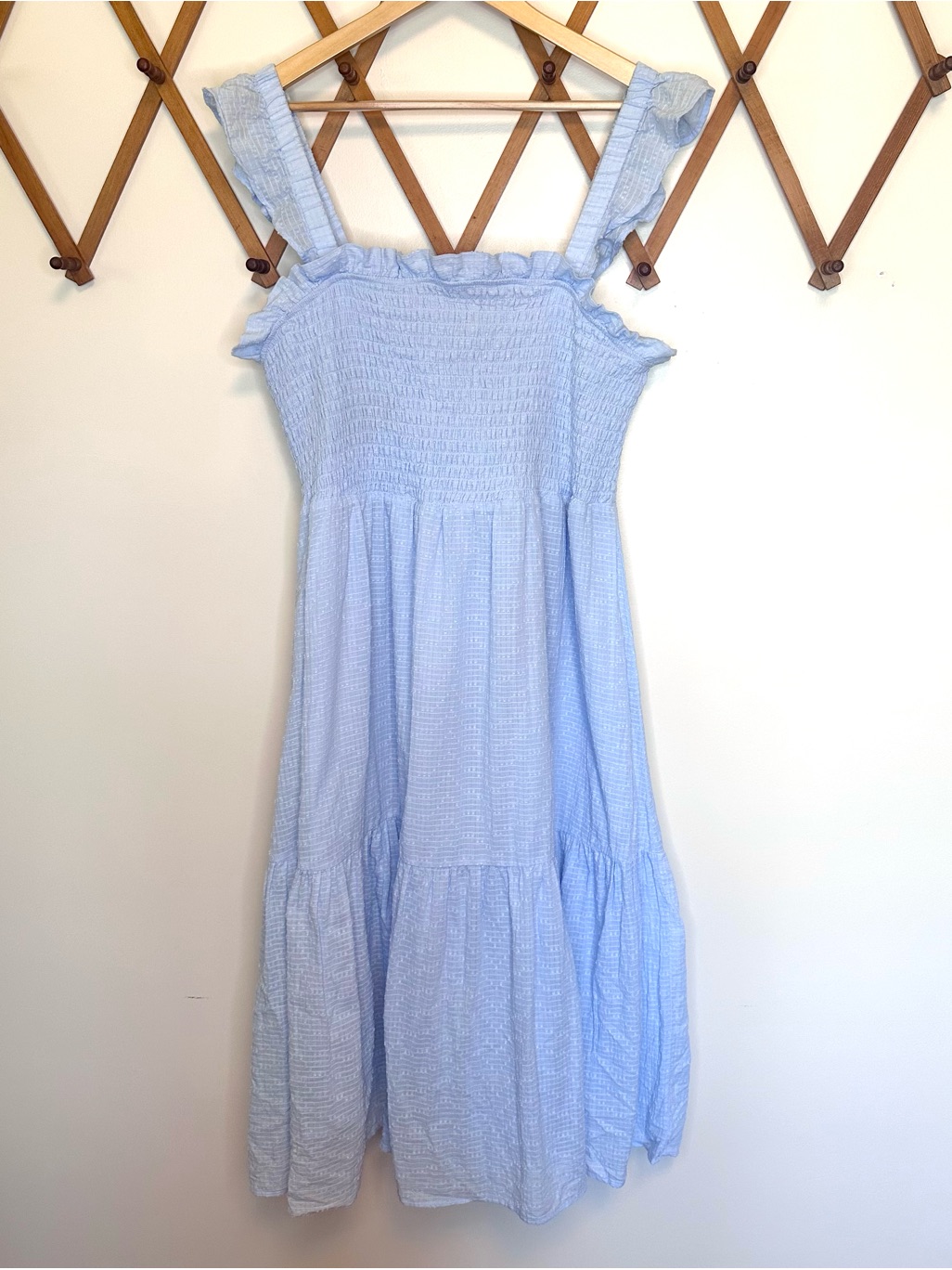 Eloquii Cotton Smocked Bodice Pale Blue Sundress 18/20 Cottagecore Nap Dress